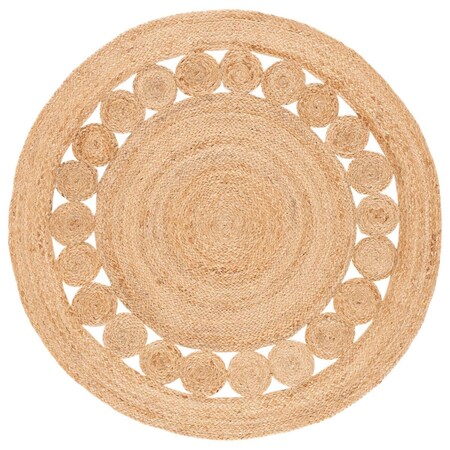Safavieh 9 x 9 ft. Natural Fiber 306A Natural Power Loomed Round Area Rug, Natural NFB306A-9R